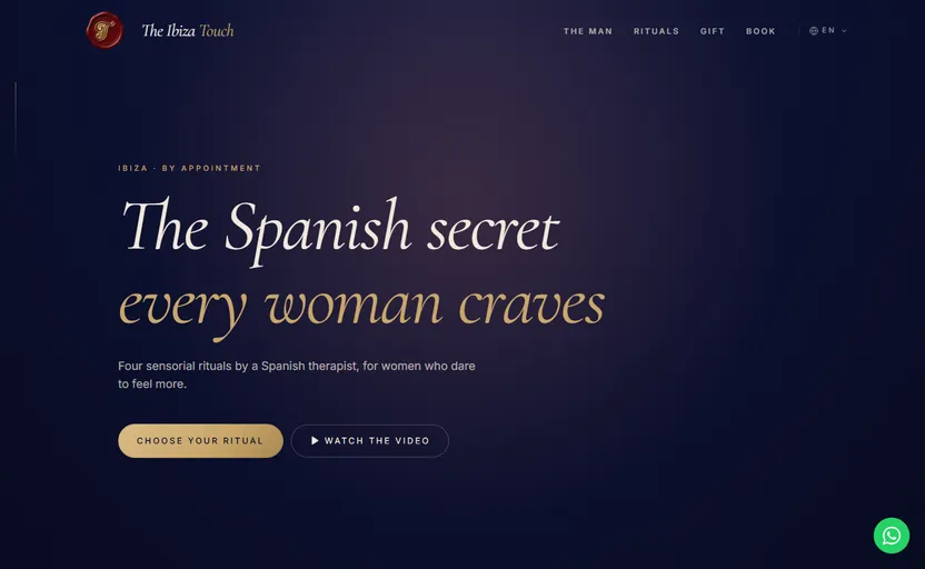 The Ibicenco Touch — A wellness brand with a booking flow